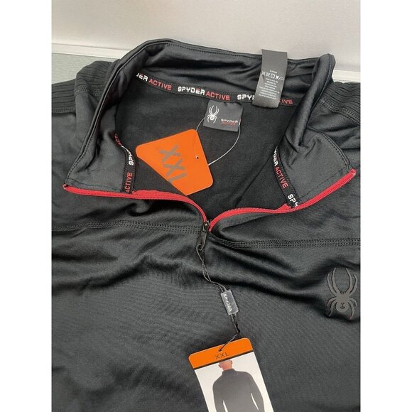 SPIDER Active ProWeb Black 1/4 Zip Stretch Performance Pullover XXL - Picture 13 of 15